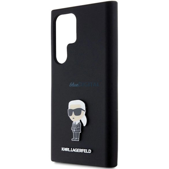 Karl Lagerfeld Silicone Ikonik Metal Pin tok Samsung Galaxy S23 Ultra - fekete