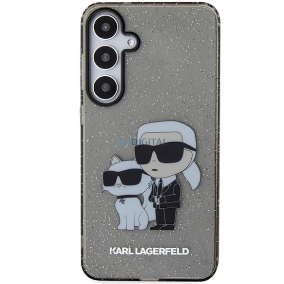 Karl Lagerfeld KLHCS24MHNKCTGK S24+ S926 fekete keménytok Glitter Karl&Choupette