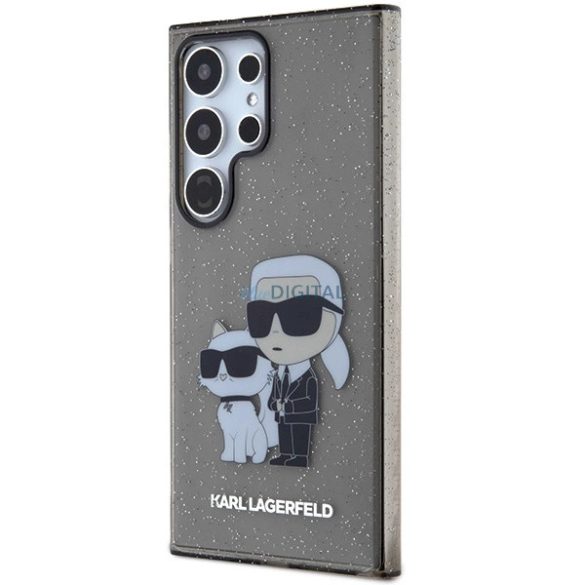 Karl Lagerfeld KLHCS24LHNKCTGK S24 Ultra S928 fekete keménytok Glitter Karl&Choupette