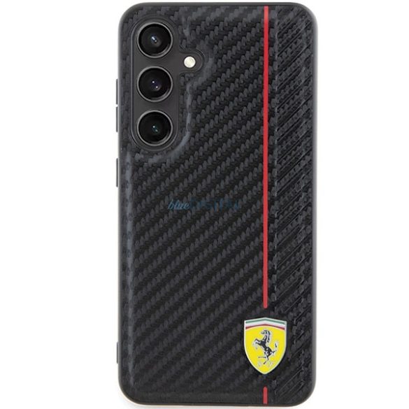 Ferrari Carbon Printed Line tok Samsung Galaxy S24 - fekete