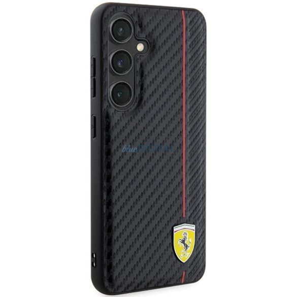 Ferrari Carbon Printed Line tok Samsung Galaxy S24 - fekete