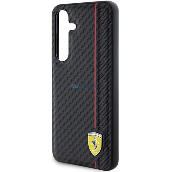 Ferrari Carbon Printed Line tok Samsung Galaxy S24 - fekete