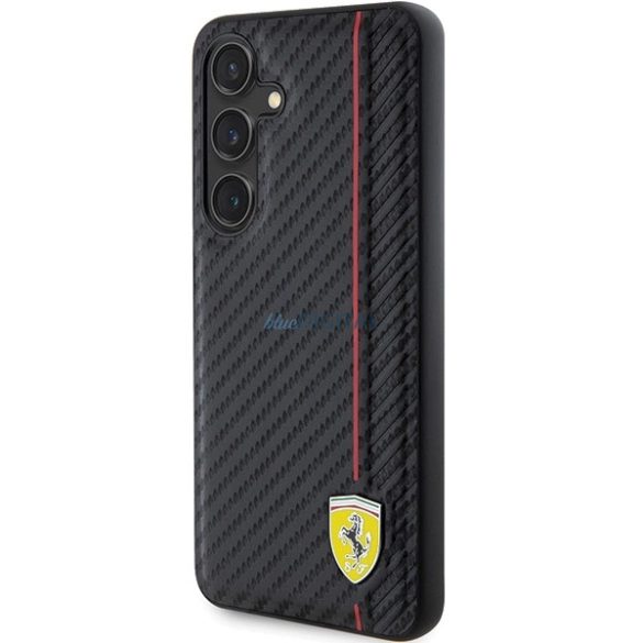 Ferrari Carbon Printed Line tok Samsung Galaxy S24 Plus - fekete