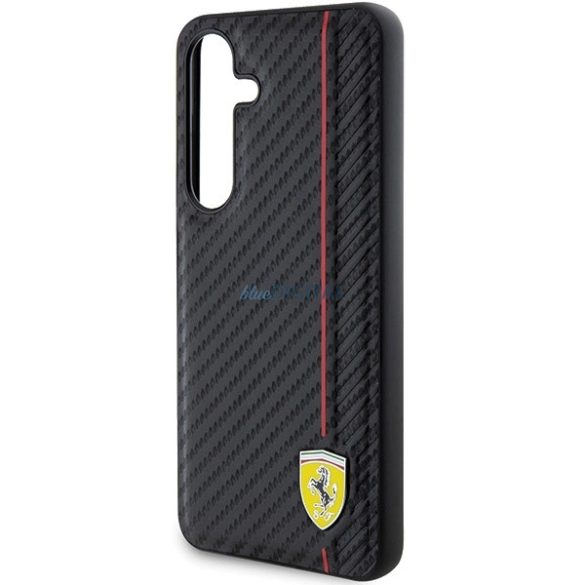 Ferrari Carbon Printed Line tok Samsung Galaxy S24 Plus - fekete