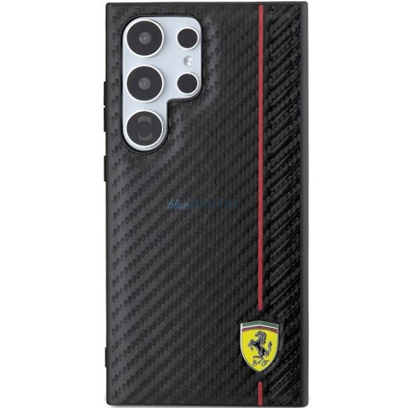 Ferrari Carbon Printed Line tok Samsung Galaxy S24 Ultra - fekete