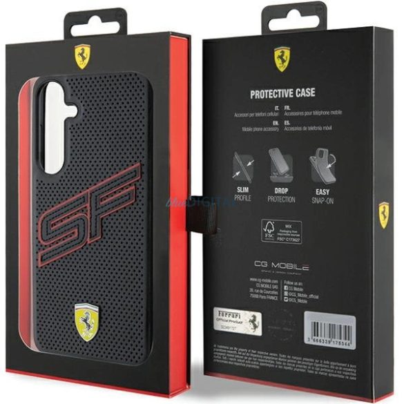 Ferrari Big SF Perforated tok Samsung Galaxy S24 Plus - fekete