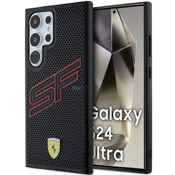 Ferrari Big SF Perforated tok Samsung Galaxy S24 Ultra - fekete
