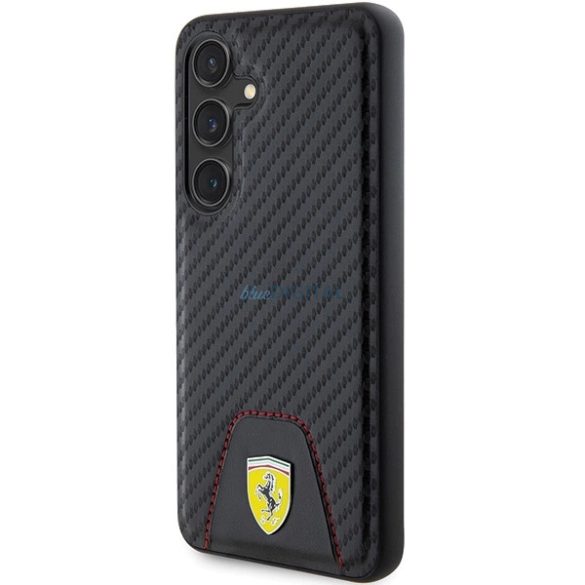 Ferrari Carbon Stitched Bottom tok Samsung Galaxy S24 - fekete