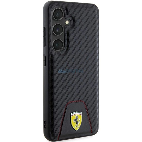 Ferrari Carbon Stitched Bottom tok Samsung Galaxy S24 - fekete