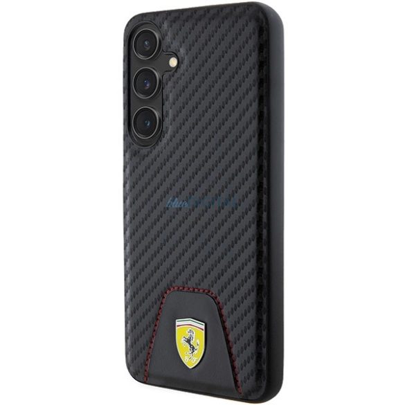 Ferrari Carbon Stitched Bottom tok Samsung Galaxy S24 Plus - fekete