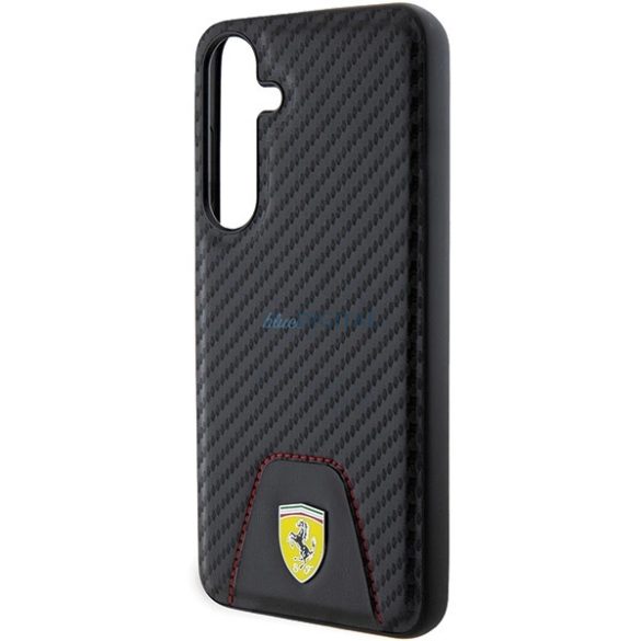 Ferrari Carbon Stitched Bottom tok Samsung Galaxy S24 Plus - fekete