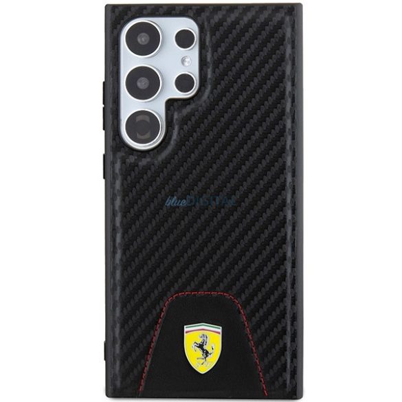 Ferrari Carbon Stitched Bottom tok Samsung Galaxy S24 Ultra - fekete