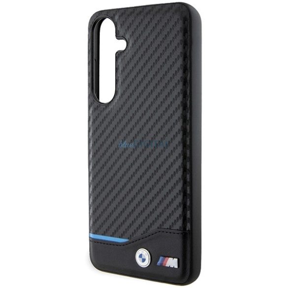 BMW BMHCS24M22NBCK Samsung S24+ S926 fekete bőr Carbon tok