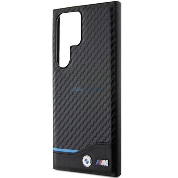 BMW BMHCS24L22NBCK Samsung S24 Ultra S928 fekete bőr Carbon tok