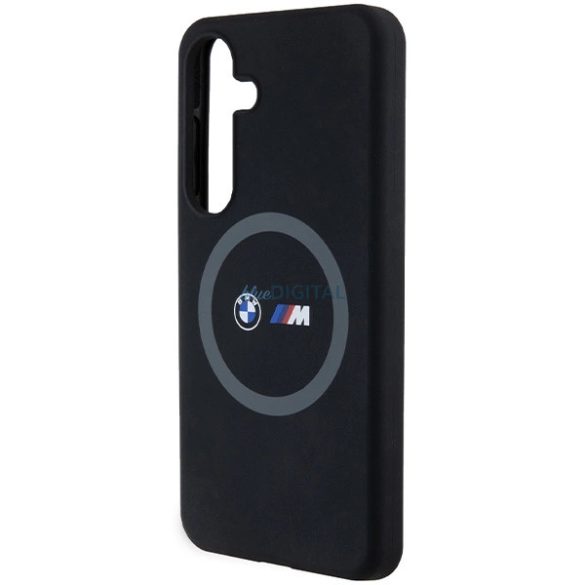 BMW M Szilikon nyomtatott gyűrűs MagSafe tok Samsung Galaxy S24 - fekete