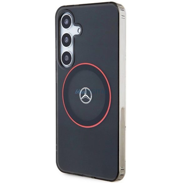 Mercedes Double Layer W Red MagSafe kompatibilis tok Samsung Galaxy S24 - fekete