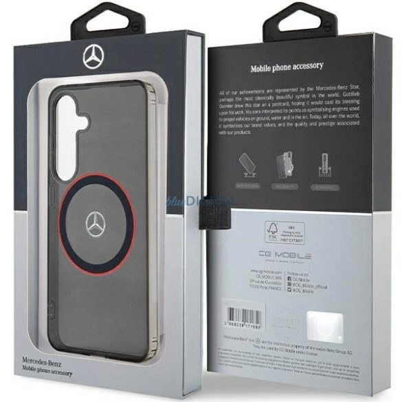 Mercedes Double Layer W Red MagSafe kompatibilis tok Samsung Galaxy S24 - fekete