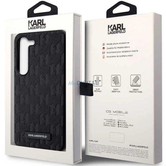 Karl Lagerfeld Saffiano Mono Metal Logo tok Samsung Galaxy S24 - fekete