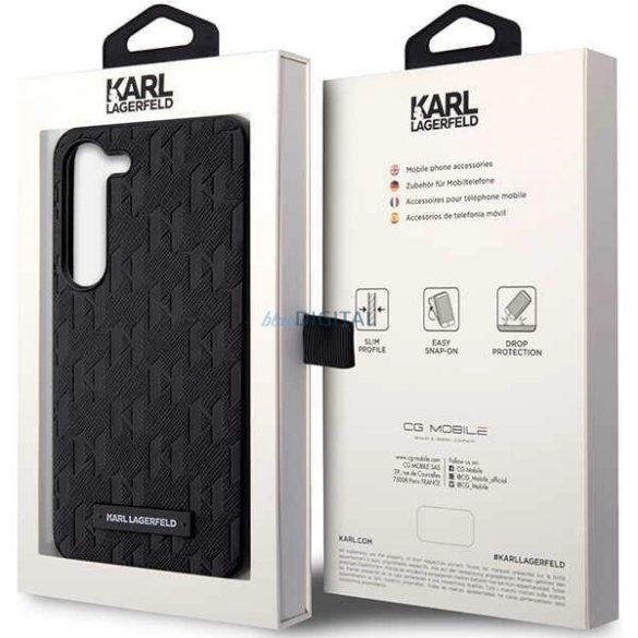 Karl Lagerfeld Saffiano Mono Metal Logo tok Samsung Galaxy S24 Plus - fekete