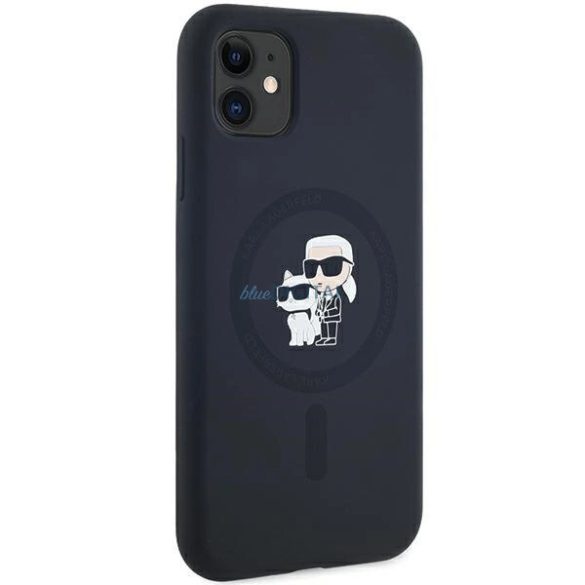 Karl Lagerfeld Silicone Karl&Choupette MagSafe-kompatibilis tok iPhone 11 / Xr - fekete