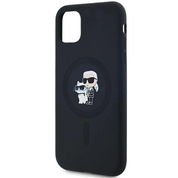 Karl Lagerfeld Silicone Karl&Choupette MagSafe-kompatibilis tok iPhone 11 / Xr - fekete