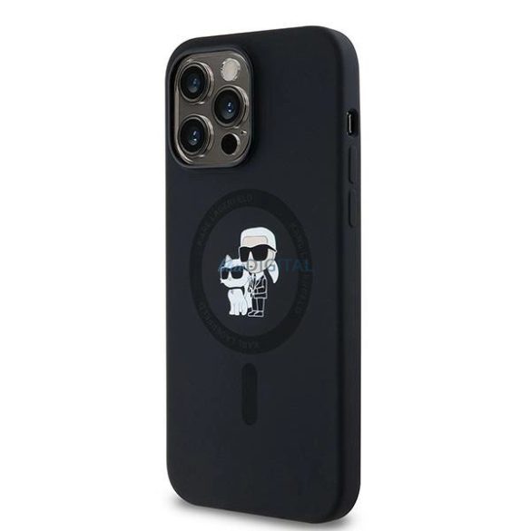 Karl Lagerfeld Silicone Karl&Choupette MagSafe-kompatibilis tok iPhone 14 Pro - fekete