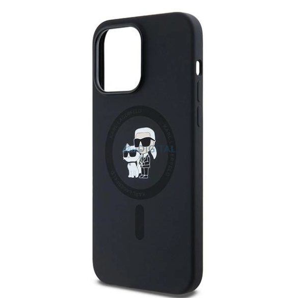 Karl Lagerfeld Silicone Karl&Choupette MagSafe-kompatibilis tok iPhone 14 Pro - fekete