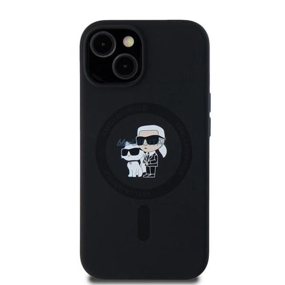 Karl Lagerfeld Silicone Karl&Choupette MagSafe-kompatibilis tok iPhone 15 / 14 / 13 - fekete