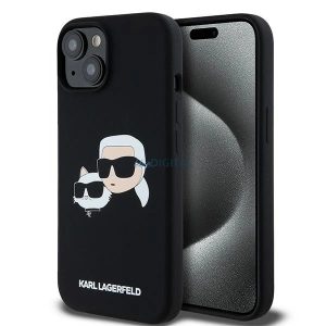 Karl Lagerfeld Silicone Karl&Choupette MagSafe-kompatibilis tok iPhone 15 - fekete