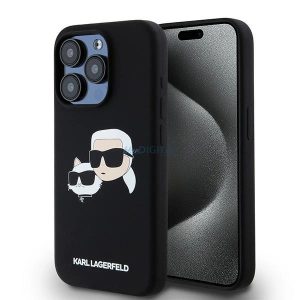 Karl Lagerfeld Silicone Karl & Choupette Head MagSafe MagSafe-kompatibilis tok iPhone 15 Pro - fekete