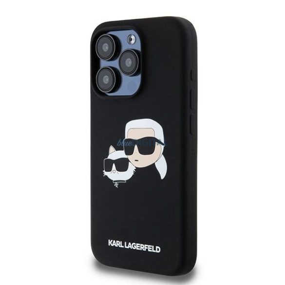 Karl Lagerfeld Silicone Karl & Choupette Head MagSafe MagSafe-kompatibilis tok iPhone 15 Pro - fekete