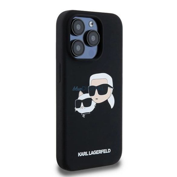 Karl Lagerfeld Silicone Karl & Choupette Head MagSafe MagSafe-kompatibilis tok iPhone 15 Pro - fekete