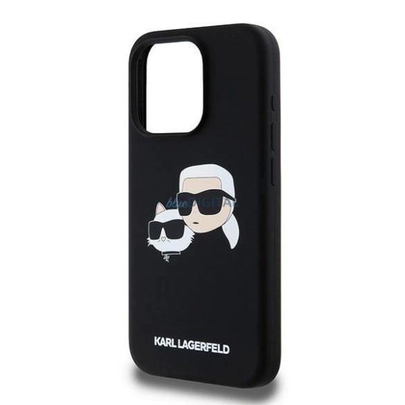 Karl Lagerfeld Silicone Karl & Choupette Head MagSafe MagSafe-kompatibilis tok iPhone 15 Pro - fekete