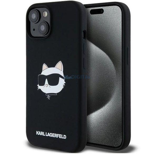 Karl Lagerfeld Silicone Choupette Head MagSafe-kompatibilis tok iPhone 15/14/13 - fekete