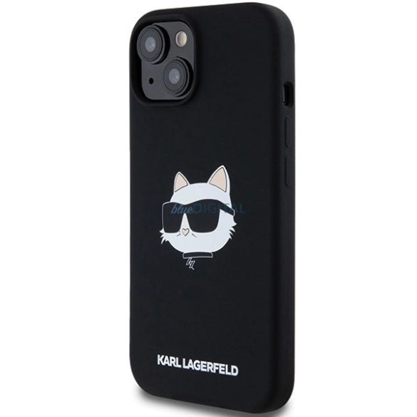 Karl Lagerfeld Silicone Choupette Head MagSafe-kompatibilis tok iPhone 15/14/13 - fekete