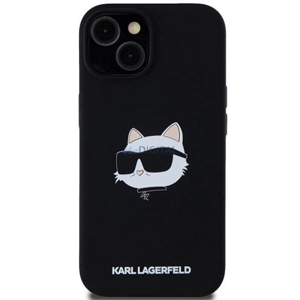 Karl Lagerfeld Silicone Choupette Head MagSafe-kompatibilis tok iPhone 15/14/13 - fekete