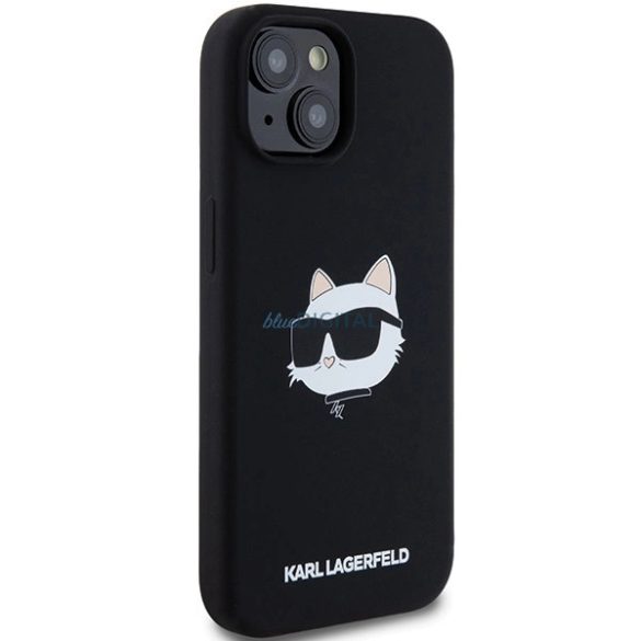 Karl Lagerfeld Silicone Choupette Head MagSafe-kompatibilis tok iPhone 15/14/13 - fekete