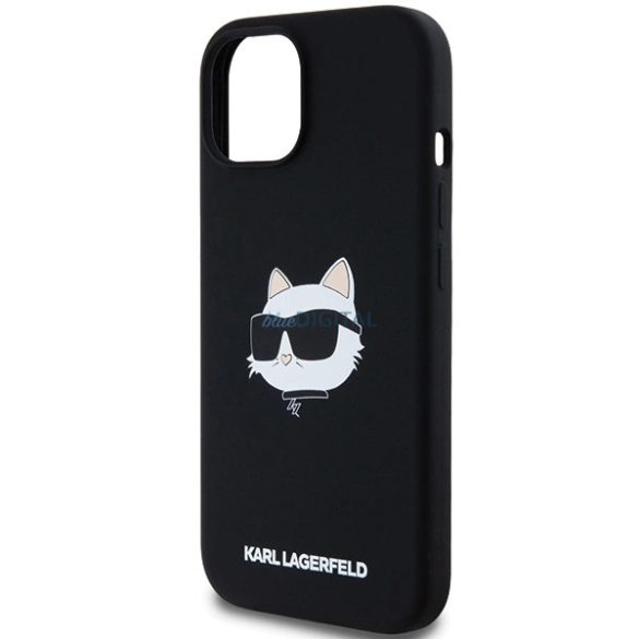 Karl Lagerfeld Silicone Choupette Head MagSafe-kompatibilis tok iPhone 15/14/13 - fekete