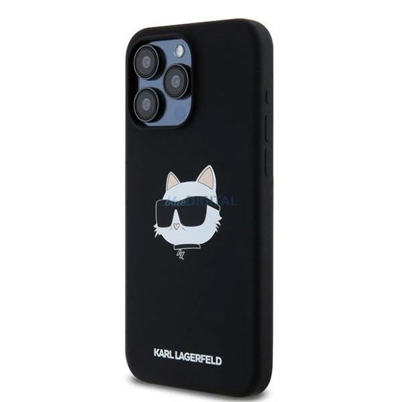 Karl Lagerfeld Silicone Choupette Head MagSafe-kompatibilis tok iPhone 15 Pro - fekete