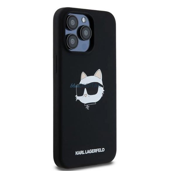 Karl Lagerfeld Silicone Choupette Head MagSafe-kompatibilis tok iPhone 15 Pro - fekete