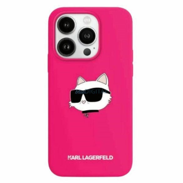 Karl Lagerfeld Silicone Choupette Head MagSafe-kompatibilis tok iPhone 15/14/13 - rózsaszín