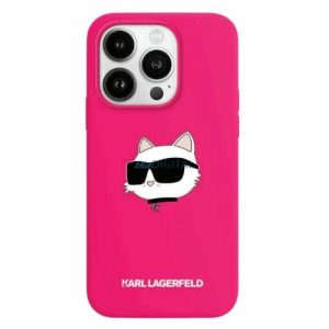 Karl Lagerfeld Silicone Choupette Head MagSafe-kompatibilis tok iPhone 15 Plus / 14 Plus - rózsaszín