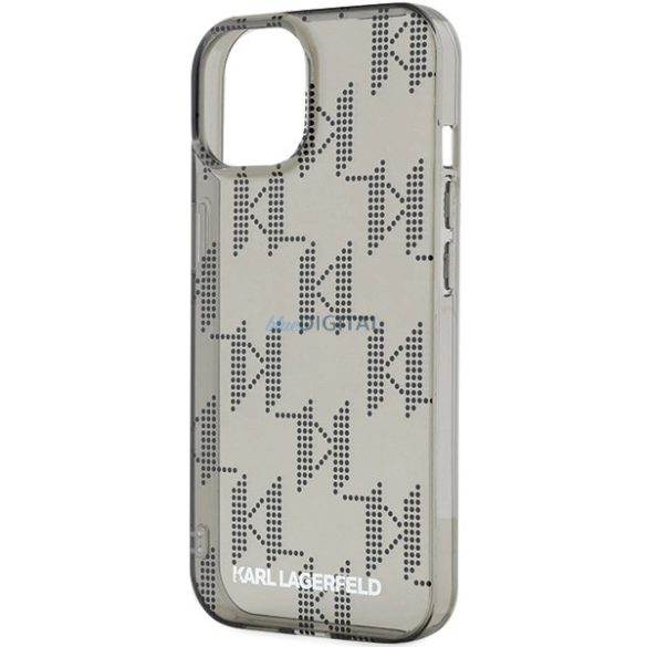 Karl Lagerfeld IML Mono KL Pattern & Cord tok iPhone 15/14/13 - fekete