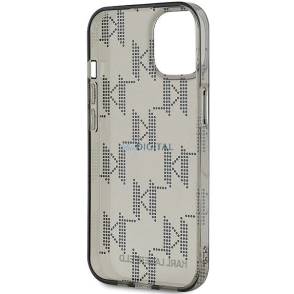 Karl Lagerfeld IML Mono KL Pattern & Cord tok iPhone 15/14/13 - fekete