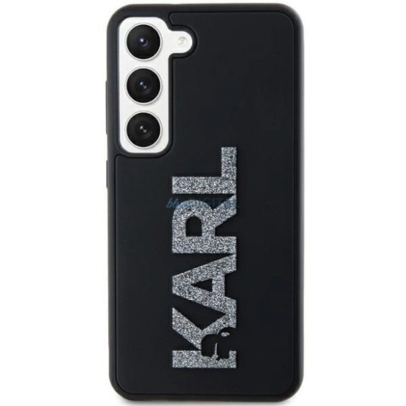 Karl Lagerfeld 3D Rubber Glitter Logo tok Samsung Galaxy S24 - fekete