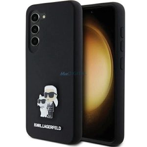 Karl Lagerfeld Silicone Karl&Choupette Metal Pin tok Samsung Galaxy S24 - fekete