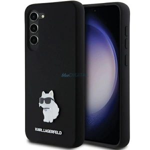 Karl Lagerfeld Silicone Choupette Metal Pin tok Samsung Galaxy S24 Plus - fekete