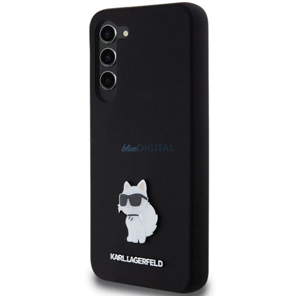 Karl Lagerfeld Silicone Choupette Metal Pin tok Samsung Galaxy S24 Plus - fekete