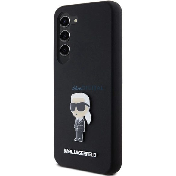 Karl Lagerfeld Silicone ikonikus Metal Pin tok Samsung Galaxy S24 - fekete