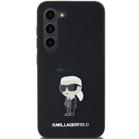 Karl Lagerfeld Silicone ikonikus Metal Pin tok Samsung Galaxy S24 - fekete